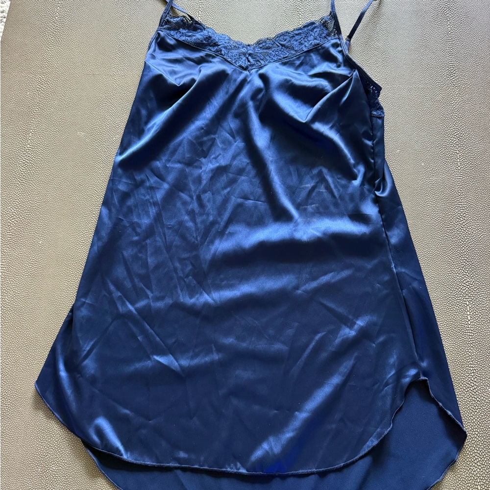 Luxurious Midnight Blue Satin Slip